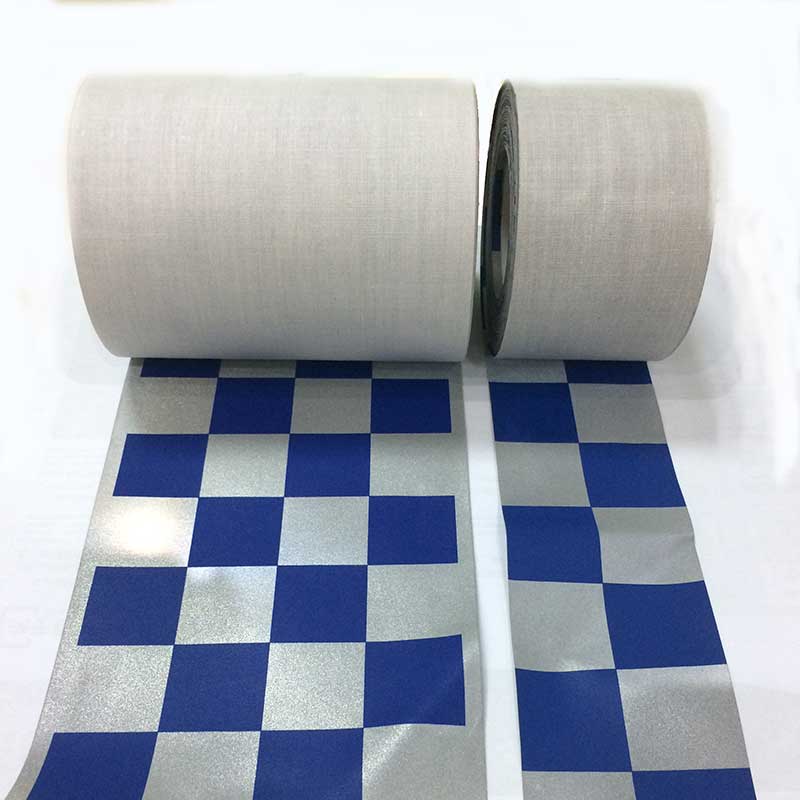 亮银TC万搏(中国)布印刷方格 安全警示服用方格万搏(中国)带