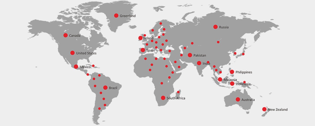 万搏(中国)新材出口业务地图